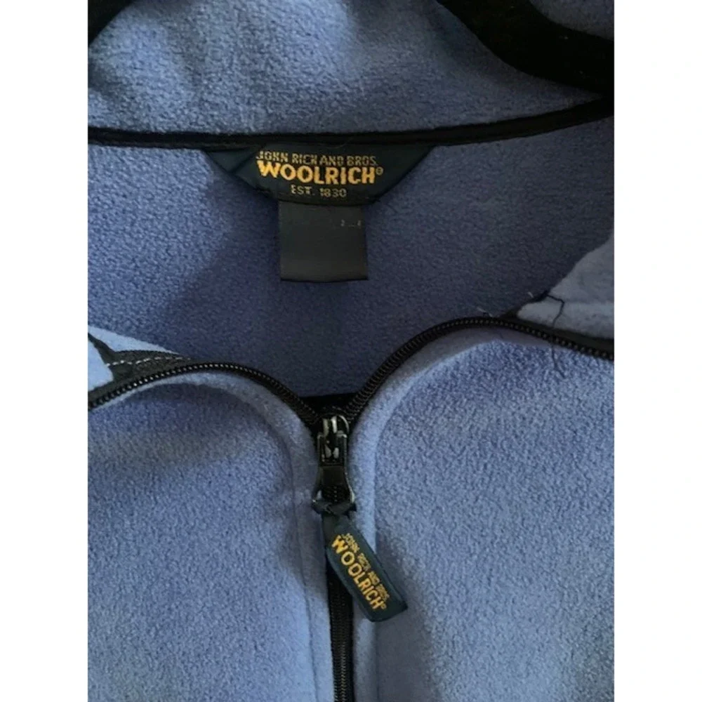Woolrich Womens Full Zip Fleece Jacket Periwinkle Blue‎ Mock Neck Mock Neck L